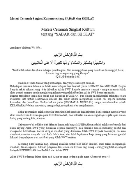 Materi Kultum Singkat Ceramah Ramadhan / Kultum Singkat Puasa Ramadhan
