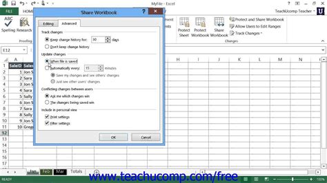 Excel 2013 Tutorial Sharing Workbooks Microsoft Training Lesson 161