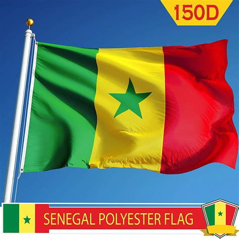 G128 Senegal Senegalese Flag 3x5 Ft Printed Brass Grommets 150d