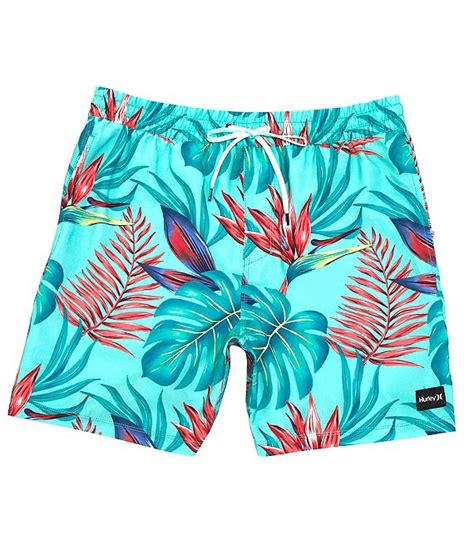 hurley cannonball floral print 17 outseam volley shorts dillard s