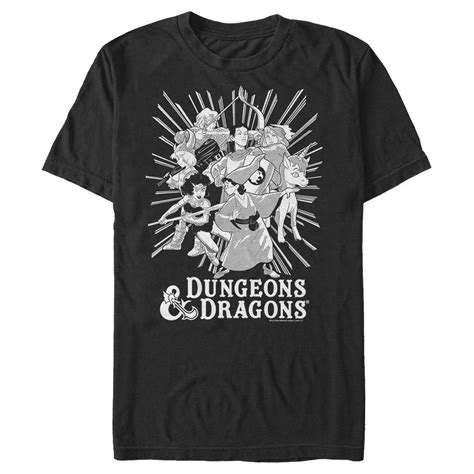 Mens Dungeons And Dragons Fantasy Player Classic Cartoon Graphic Tee