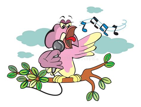Singing Bird Illustration Stock Vector Illustration Of Star 163025864