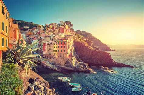 Italy Sea Landscape Cityscape Boat Cinque Terre