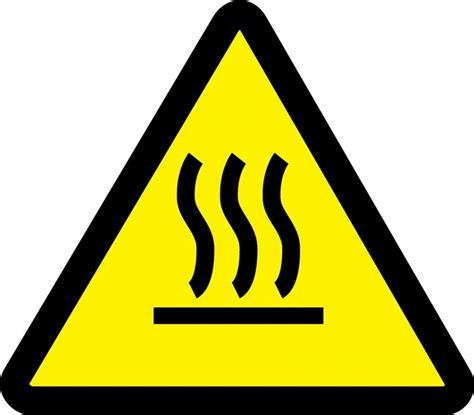 Warning signs and symbols icon set. Heated/Hot Surface Hazard ISO Warning Safety Sign MISO360