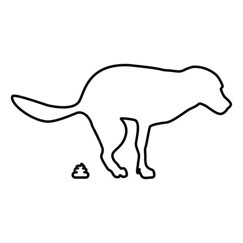 Flatstyle Vector Illustration Of A Black Outline Dog Poop Icon Vector