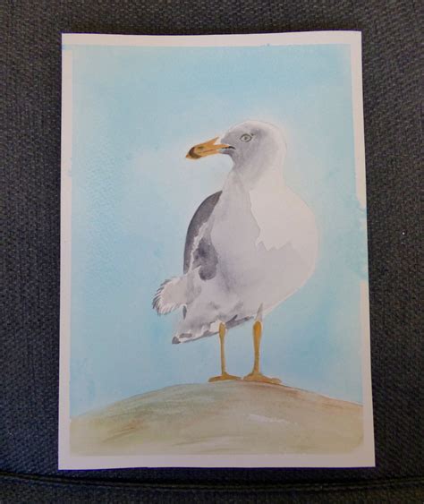 Seagull Watercolor Painting