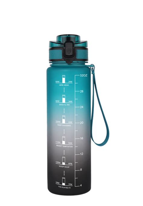 Gemful 64oz Water Bottle With Straw And Time Marker