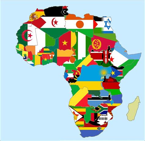 A Flag Map Of Africa But Each Flag Is Determined On Which Country They Share The Shotest Border