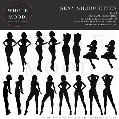 Sexy Silhouettes Pack 1 Clipart Digital Download Etsy