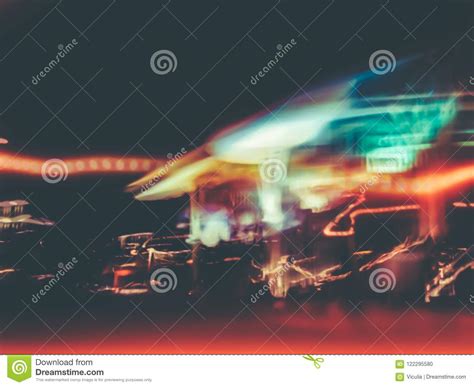 Abstract Motion Blur Effect The Lights Of The Streets Stock Photo
