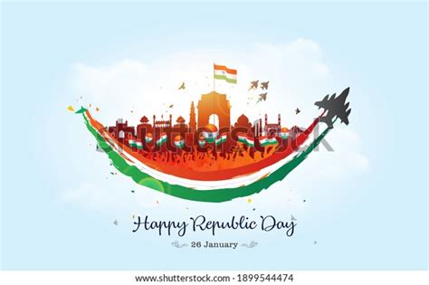 Vector Illustration Happy Republic Day India Stock Vector Royalty Free