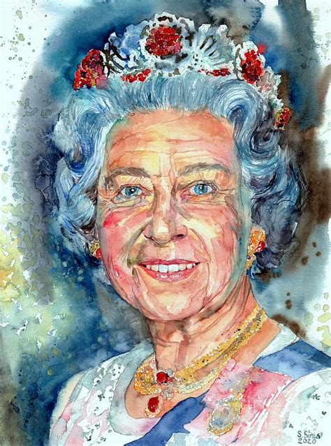 Queen Elizabeth Ii Portrait Painting By Suzann Sines Pixels