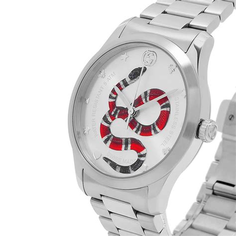 Gucci G Timeless Iconic Snake Watch 38mm And Steel Bracelet End Uk