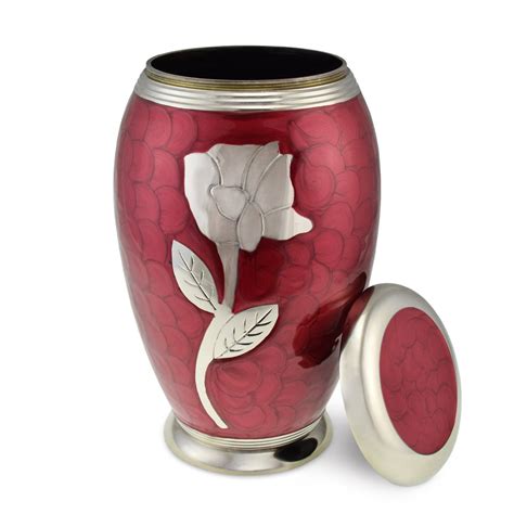 Rose Red Patterned Adult Cremation Urn For Ashes Cherished Urns