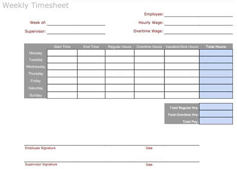 Free Downloadable Timesheet Templates For Your Business