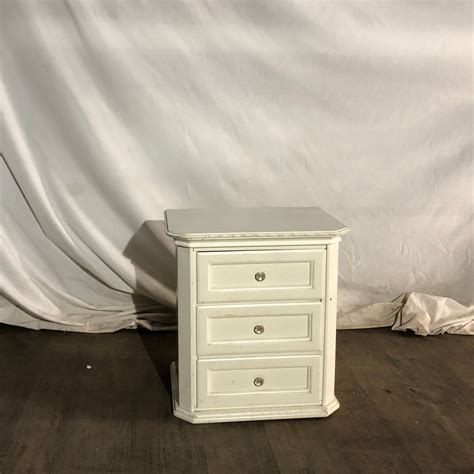 Small White Nightstand Table — Bb Props