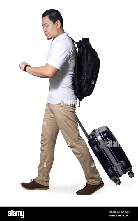 Businessman Walking Suitcase Profile Cut Out Stock Images And Pictures