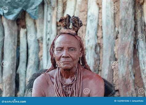 Portrait Of Old Himba Woman Namibia Africa Editorial Photo Image Of
