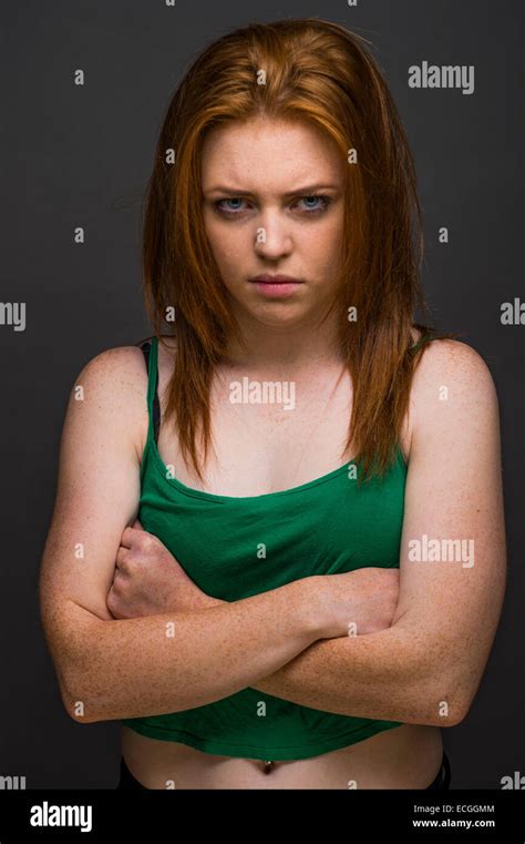A Moody Defiant Ginger Haired Freckled Skinned 16 17 18 Year Old Slim