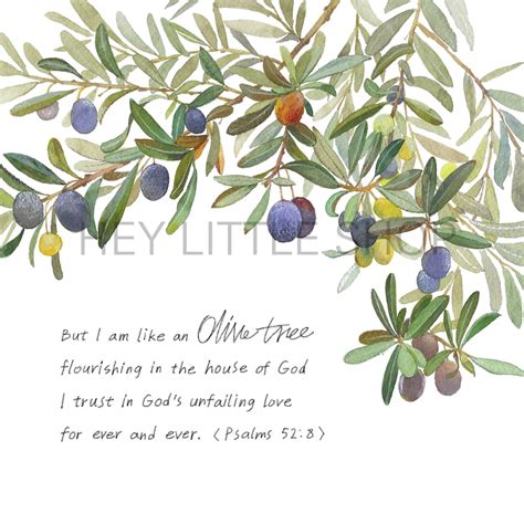 Olive Tree Printable Bible Verseniv Psalm 528 Watercolor Print Calligraphy T Wall Art