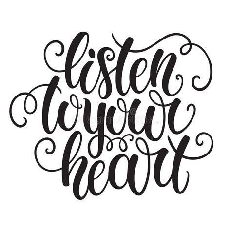 Listen To Your Heart Hand Lettering Doodle Background Inspiration