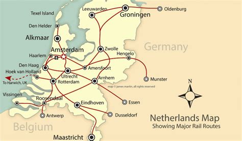 Europe Bullet Train Map Rail And City Map Of The Netherlands Holland