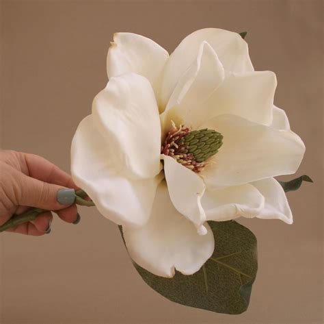 jumbo cream magnolia with or without stem artificial flower etsy white magnolia magnolia
