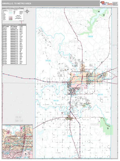 Amarillo Texas Wall Map Premium Style By Marketmaps Images And Photos