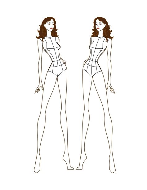 Croquis Silhueta Fashion Forma Figura Desenho Modelo De Design De Moda My XXX Hot Girl