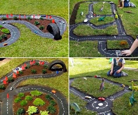 How To Make A Backyard Race Car Track Outdoor Car Track For Kids Car