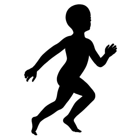 Kids Running Silhouette At Getdrawings Free Download