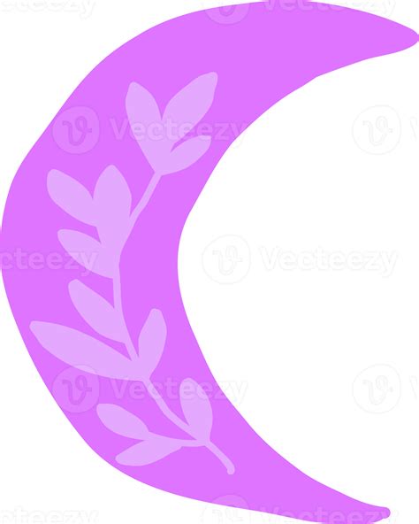 Purple Moon With Flowers 16416377 Png