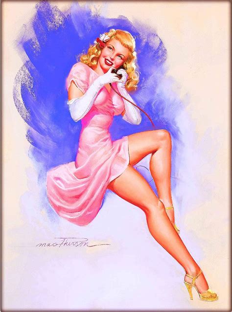 A Slice In Time 1940s Pin Up Girl Calling You Up Vintage Picture Poster Print Art