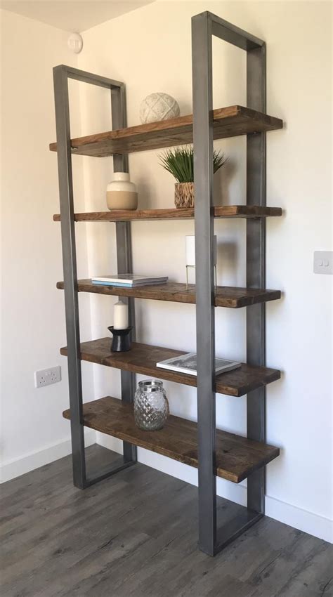 The Rustic Silver Shelving Unit Etsy Welded Furniture Metal