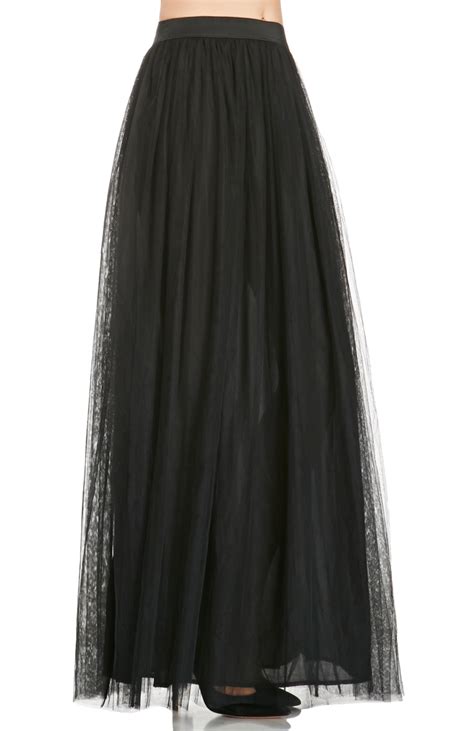 Tulle Maxi Skirt In Black Dailylook