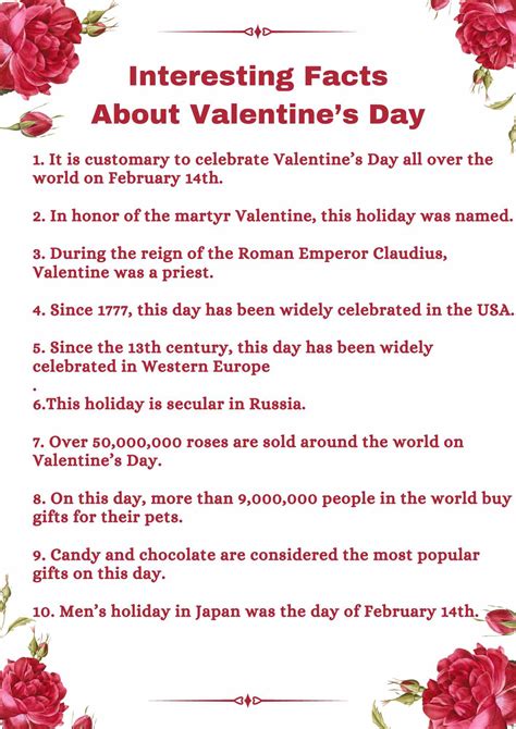100 Interesting Facts About Valentines Day