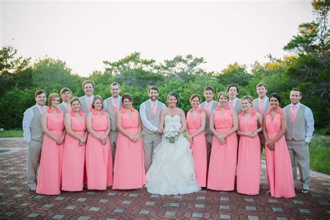 Pink And Gray Wedding Party Attire