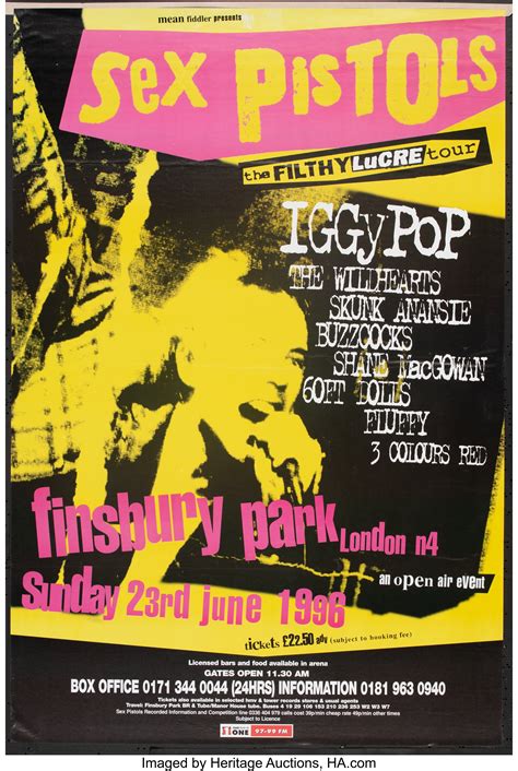 Sex Pistols Finsbury Park Large Concert Poster 1996 Music Lot 5722 Heritage Auctions