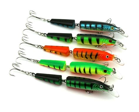 Hengjia 5 Pcs High Quality Jointed Minnow Fishing Lure Sections