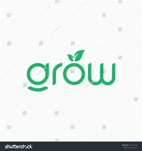 Grow Logo Design Lettering Vector Template Stock Vector Royalty Free