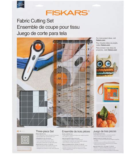 Fiskars Fabric Cutting Set Rotary Cutter Cutting Mat And Ruler Etsy