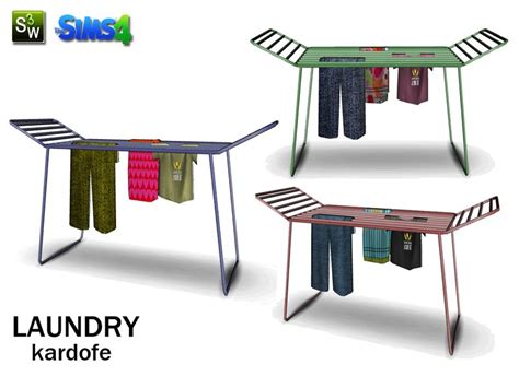 Kardofelaundryclothes Rack Sims 4 Cc Furniture Sims Sims 4