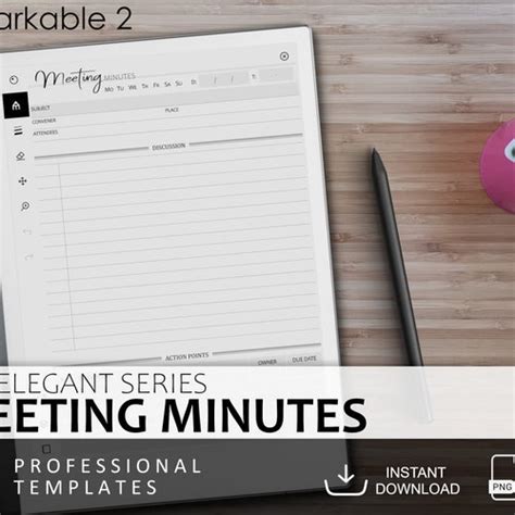 Remarkable 2 Meeting Minutes Template Digital Download The Etsy