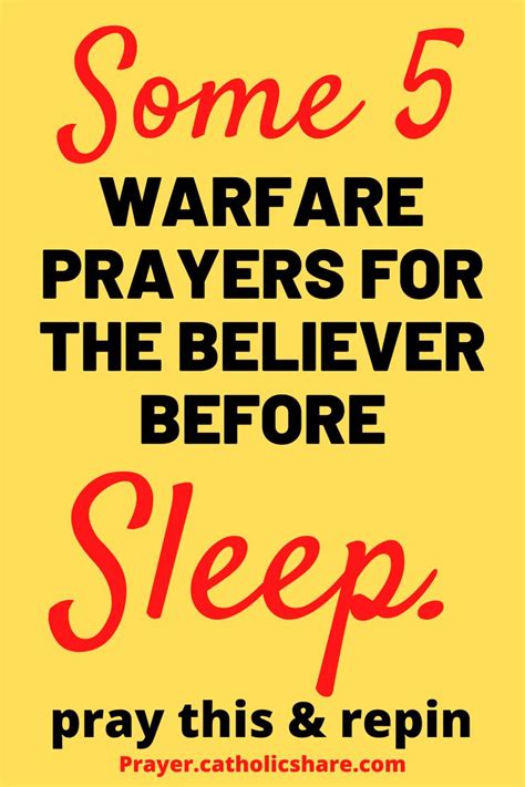 Some 5 Warfare Prayers For The Believer Before Sleep In 2021 Prayers