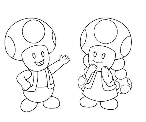 Kitty cat and frog in umbrella coloring pages spring coloring. Toad Mario Coloring Pages - Coloring Home