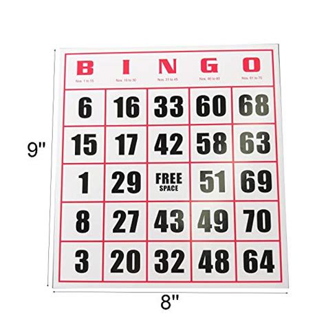 Yuanhe 50 Jumbo Bingo Game Cardsbingo Setbingo Paper Game Cards For