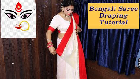 Traditional Bengali Saree Draping For Durga Puja Easy Bengali Saree