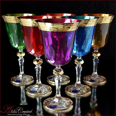 Aleks Bohemia Crystal Wine Glasses In 2020 Crystal Glassware Antiques
