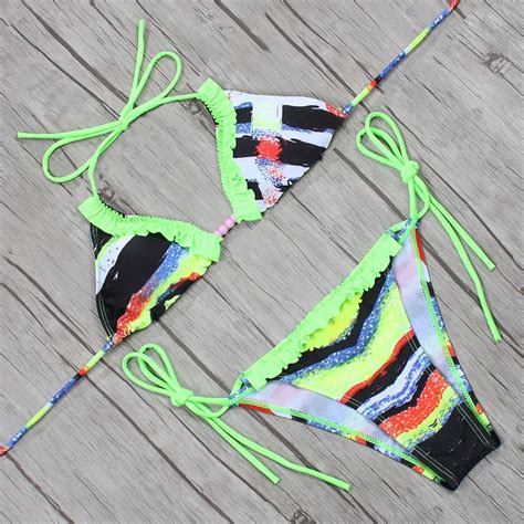 2017 Summer Sexy Micro Bikini Women Swimsuit Swimwear Two Piece Brazilian Bikini Set Beach