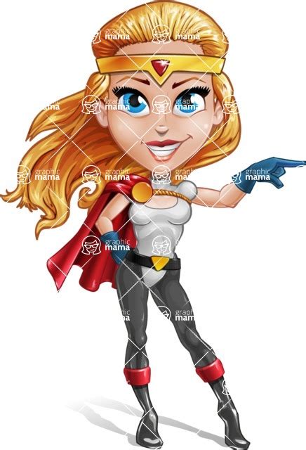 Female Superhero Cartoon Vector Character Point 1 Graphicmama